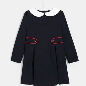 ♥️EUC Jacadi navy dress with Peter Pan collar♥️